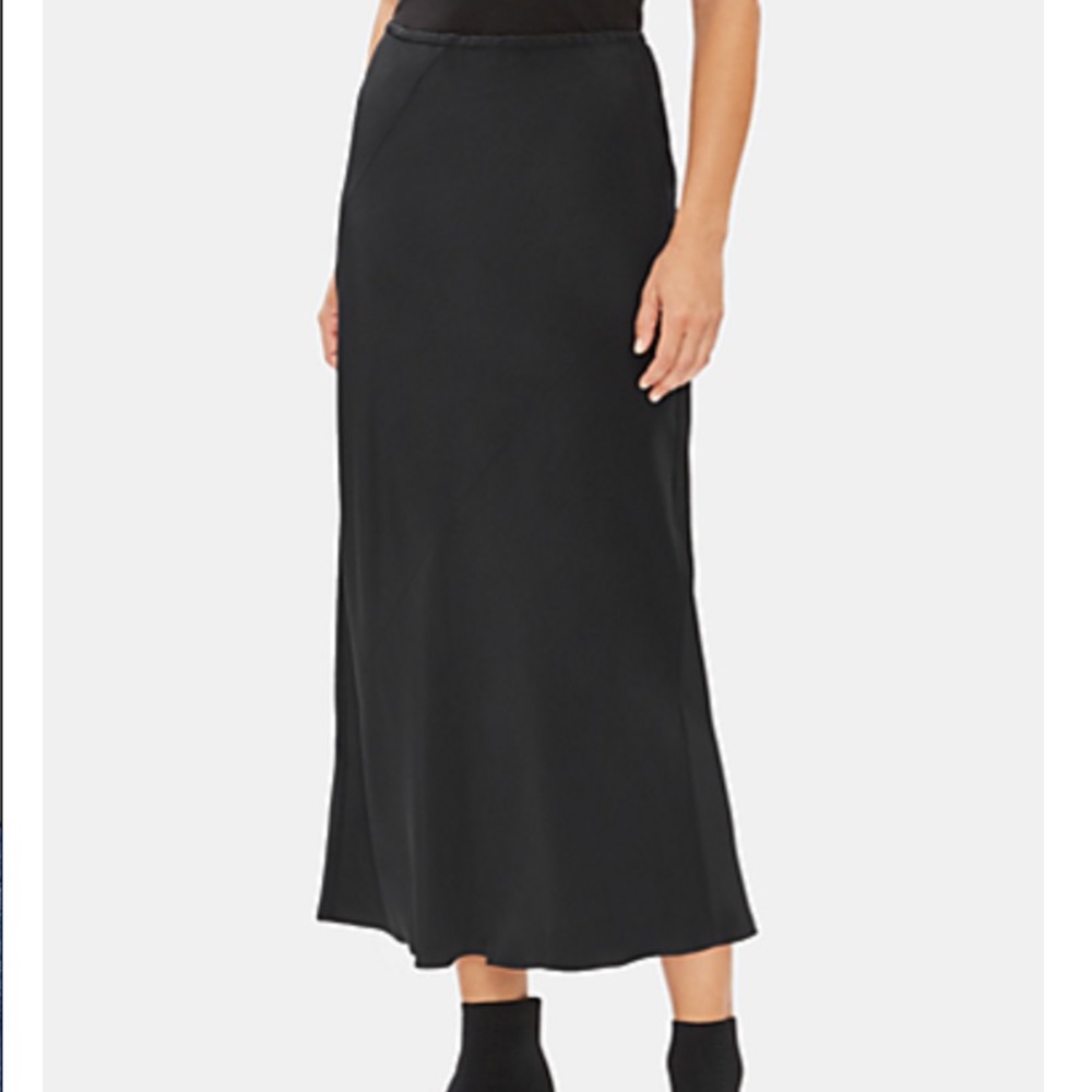 NWT Eileen Fisher | Silk Matte Black Wrap Skirt